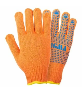 Перчатки трикотажные Sigma Универсал с точечным ПВХ покрытием, размер 10, 12 пар (9442671)