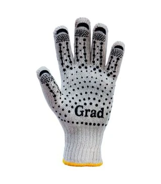 Перчатки трикотажные Grad с точечным ПВХ покрытием, размер 10, 12 пар (9442715)