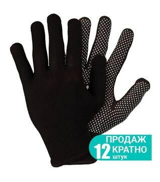 Перчатки трикотажные Sigma Микроточкаи, с точечным ПВХ покрытием, размер 8, 12 пар (9442941)