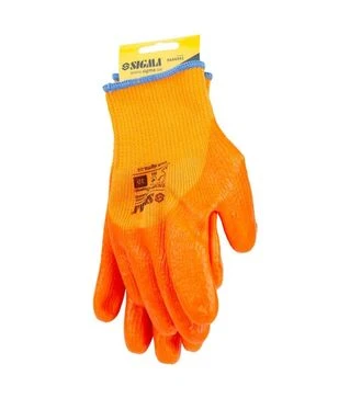 Перчатки трикотажные Sigma утепленные с частичным ПВХ покрытием, размер 10 (9444441)