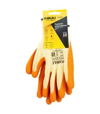 Рукавички трикотажні Sigma з частковим латексним покриттям крінкл, розмір 10 (9445461)