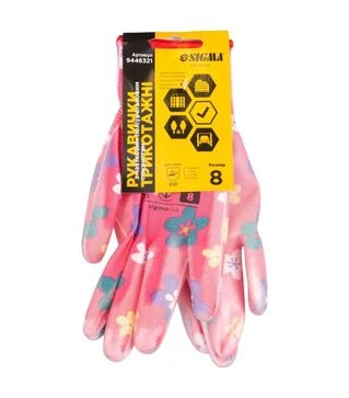 Перчатки трикотажные Sigma с частичным ПУ покрытием, размер 8 (9446321)