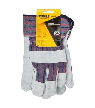 Перчатки комбинированные Sigma замшевые, размер 10,5, класс ВС цельная ладонь (9448361)