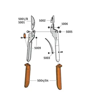 Ручки пластиковые (пара) для секаторов LOWE 5.104/124 (5004/04)