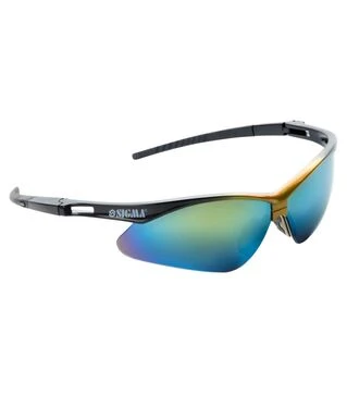 Окуляри захисні Sigma Magnetic anti-scratch, золоте дзеркало, кольорова оправа (9410401)