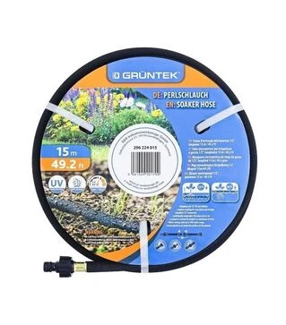 Шланг для крапельного поливу GRUNTEK, 1/2", 15 м, зі штуцером (296224015)