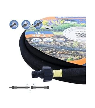 Шланг для крапельного поливу GRUNTEK, 1/2", 15 м, зі штуцером (296224015)