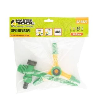 Зрошувач для поливу MASTERTOOL обертовий 3-ріжковий, 1/2&quot;, 12 м, на ніжці (92-9322)