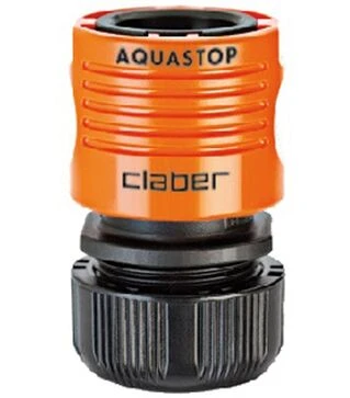 Коннектор Claber 1/2&quot; для поливочного шланга с системой аквастоп (86020000)