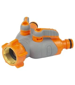 Распределительный кран с адаптерами Flora ½&quot; 2 выхода на кран ¾&quot; с латунированной резьбой (5016614)