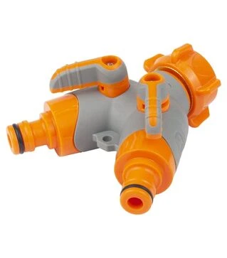 Распределительный кран с адаптерами Flora ½&quot; 2 выхода на кран ¾&quot; с латунированной резьбой (5016614)