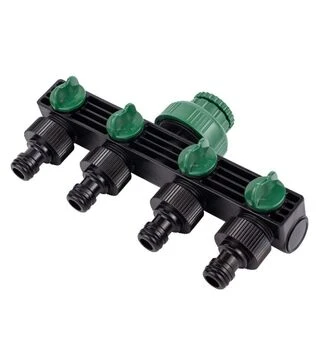 Кран распределительный с адаптерами Flora ½&quot; 4 выхода в/с ½&quot; × ¾&quot; ABS (5016905)