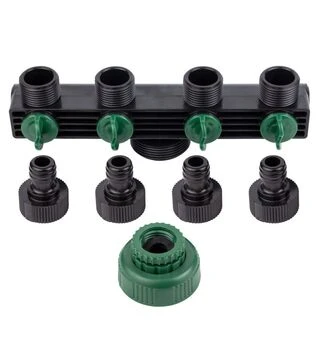 Кран распределительный с адаптерами Flora ½&quot; 4 выхода в/с ½&quot; × ¾&quot; ABS (5016905)