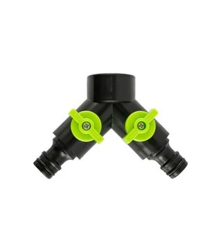 Розподiльник двоканальний MASTERTOOL Y-type з регулювальними вентилями 1/2&quot;-3/4&quot; ВР (92-9327)