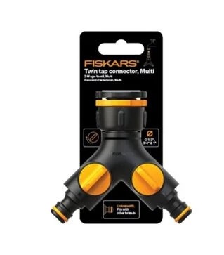 Штуцер двухканальный Fiskars, с клапанами (1027061)