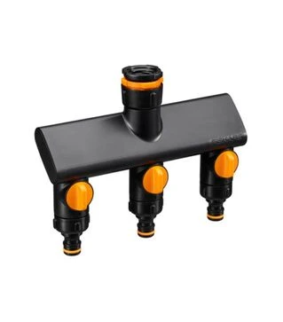Тройник для крана Fiskars Comfort на 3 выхода, с клапанами (1070578)