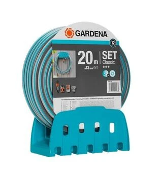 Шланг GARDENA Classic 1/2" 20 м + комплект для поливу, з кронштейном (18005-20.000.00)