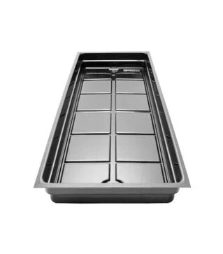 Поддон с канавками, аэропоника, NFT, 3 мм, углубление для слива и подачи, 1250*500*100 мм (dm-nft-1250-3)