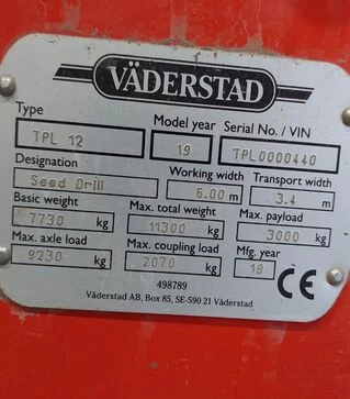 Сеялка пневматическая V&auml;derstad Tempo TPL 12, б/у