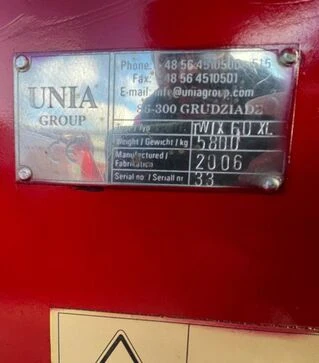 Борона дисковая UNIA TWIX 6.0 XL, 2006 г.в, б/у