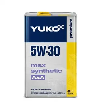 Моторное масло Yuko MAX SYNTHETIC A&amp;A 5W-30, 4 л