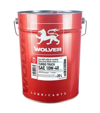 Моторное масло WOLVER TURBO TRUCK 10W-40, 20 л