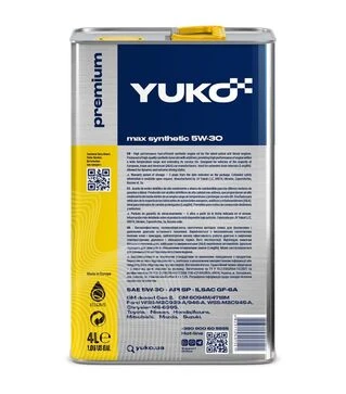 Моторное масло VUKO MAX SYNTHETIC A&amp;A 5W-30 API SP, 4 л