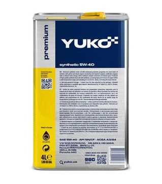 Моторное масло VUKO SYNTHETIC 5W-40 API SN/CF, 4 л