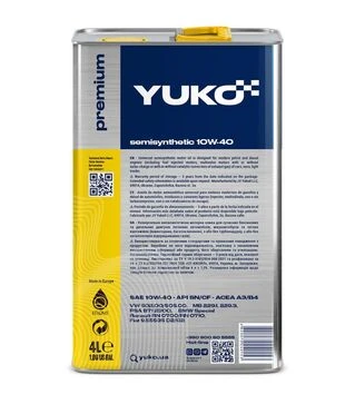 Моторное масло VUKO SEMISYNTHETIC 10W-40 API SN/CF, 4 л