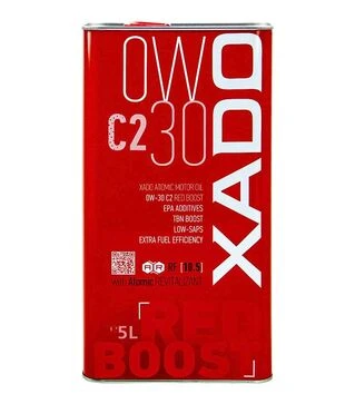 Моторна олива XADO Atomic Oil Red Boost 0W-30 C2, 5 л