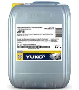 Трансмиссионная смазка Yuko ATF III, 20 л
