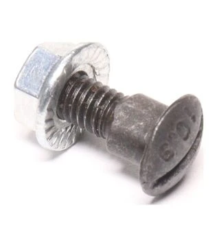 Болт двойного сегмента под отвертку с гайкой жатки комбайна JD M6x16 овал PM 10.9