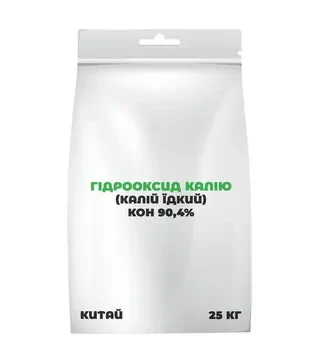 Мікродобриво Гідрооксид калію (калій їдкий) КОН 90,4%, 25 кг (Китай)