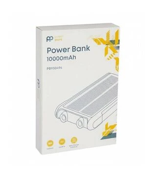 Універсальна мобільна батарея PowerPlant Solar, 10000mAh, 2xUSB-A, сонячна панель (PB930494)