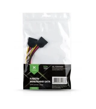 Кабель живлення Vinga SATA Power 0,2 м, 2 connectors (VCPSATA2PW2)