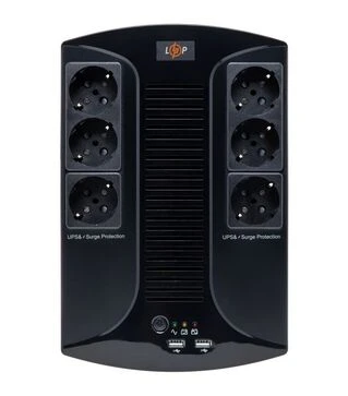 Источник бесперебойного питания LogicPower 650VA-6PS, 650VA/455W, USB (4324)