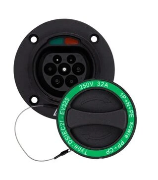 Розетка для зарядной станции электромобиля Duosida Type 2 (Female), 32A, 3 фазы (EV200252)