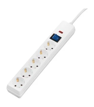 Сетевой удлинитель-фильтр 2E 3х1,5 мм&sup2;, 5 розеток, белый, 3 м (2E-SP515OSM3WH)