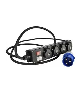Сетевой удлинитель-адаптер Konner&amp;Sohnen 5000Вт, 3х2,5 мм&sup2;, 4 розетки, черный, 3 м (KSEX3M-4S)