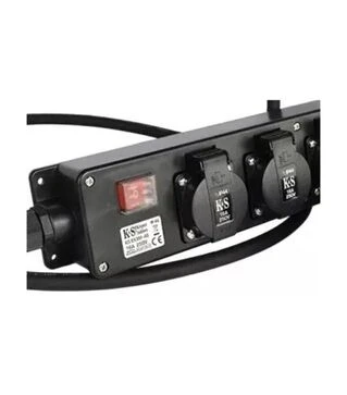 Сетевой удлинитель-адаптер Konner&amp;Sohnen 5000Вт, 3х2,5 мм&sup2;, 4 розетки, черный, 3 м (KSEX3M-4S)