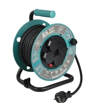 Мережевий подовжувач на котушці Konner&amp;Sohnen 3000Вт, 3х1,5 мм&sup2;, 4 розетки, чорний, 15 м (KSCR-15M)