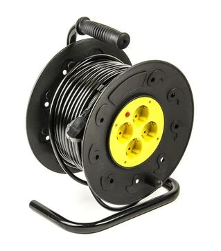 Мережевий подовжувач на котушці PowerPlant 3x1,5 мм&sup2;, 40 м, 4 розетки, морозостійкий (PPRA10M40S4L)