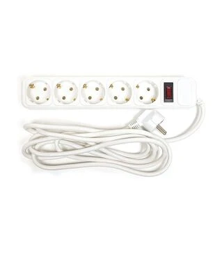 Сетевой удлинитель-фильтр PowerPlant JY-1056/3, 3x1,5 мм&sup2;, 5 розеток, 3 м (PPSA10M30S5B)