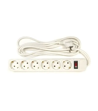 Мережевий подовжувач-фільтр PowerPlant для ДБЖ 3x1,5 мм&sup2;, 6 розеток, 3 м (PPUA10M30S6)