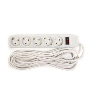 Мережевий подовжувач-фільтр PowerPlant для ДБЖ 3x1,5 мм&sup2;, 5 розеток, 5 м (PPUA10M50S5)
