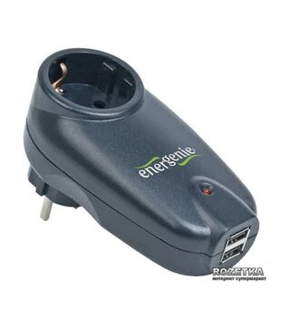 Сетевой удлинитель-фильтр Gembird 1 розетка, USB, черный (SPG1-U)