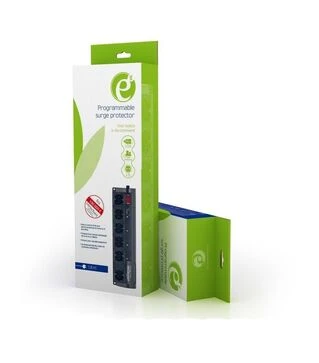 Мережевий подовжувач-фільтр EnerGenie 6 розеток, програмований, USB інтерфейс, чорний, (EG-PMS2)