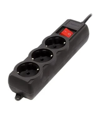 Мережевий подовжувач-фільтр Gembird 3 розетки, чорний, 3 м (SPG3-G-10B-PRO)