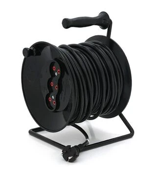 Мережевий подовжувач на котушці RITAR VN ПВС 2*1,5, 25 м, 3 розетки, без заземлення, 16 А, латунні контакти (472121)