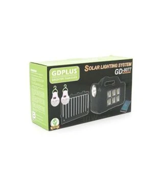 Фонарь переносной GD-8077, Solar charging, 1+1 режим, черный (GD-8077)